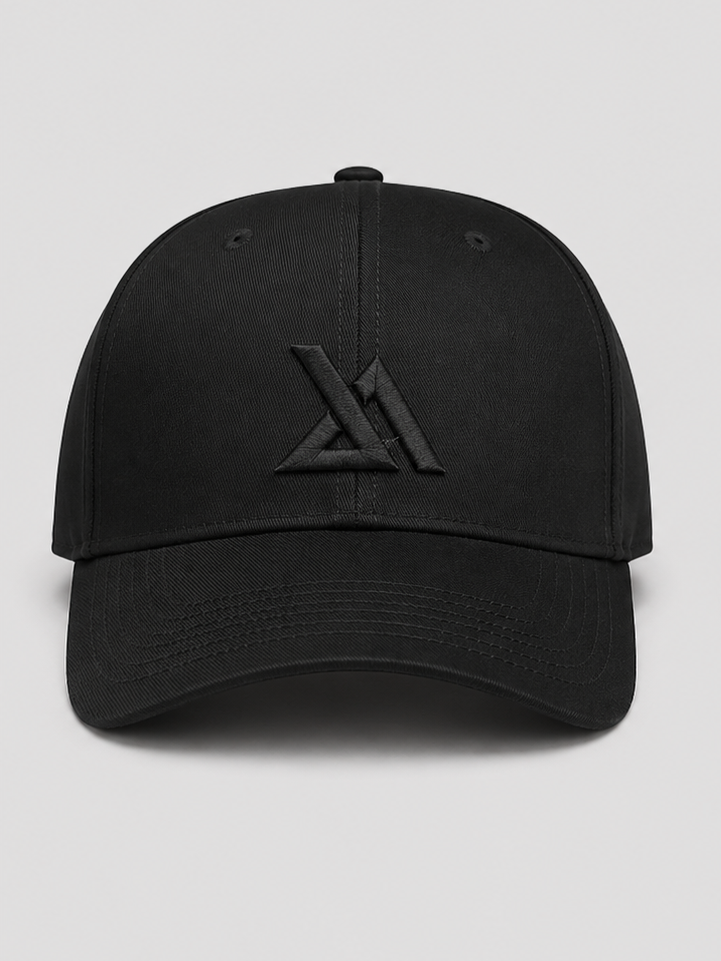 c1 premium black baseball cap front with embroidered KGS logo